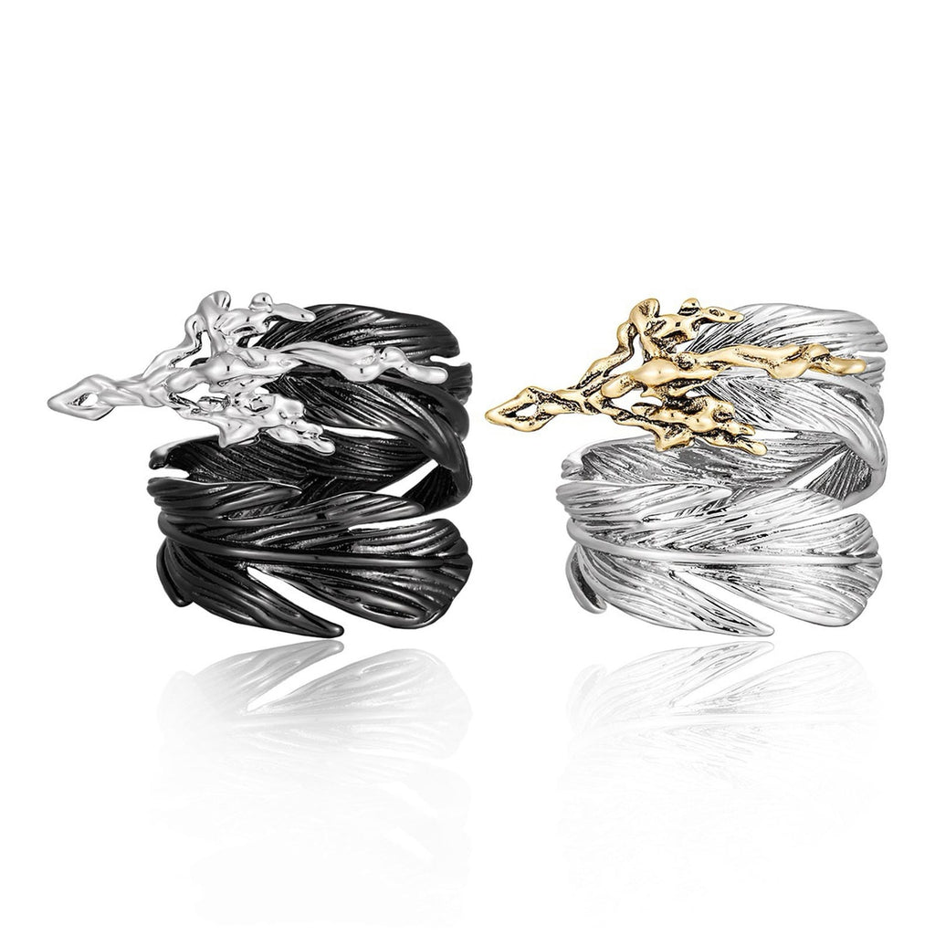 Feather Ring Black/White