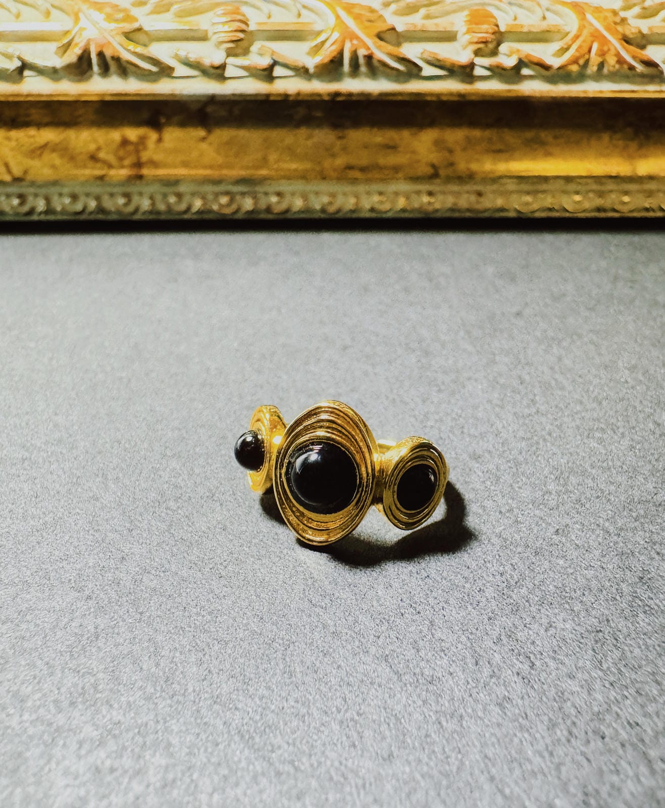 Vintage Black Agate Ring