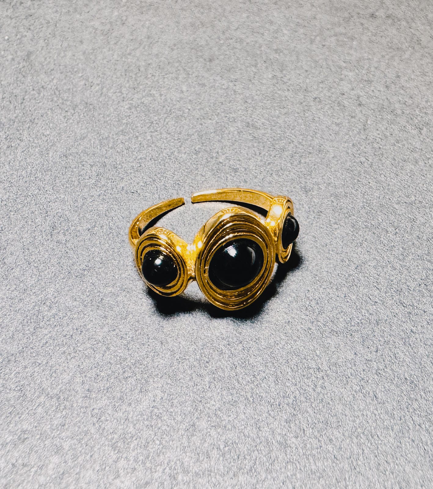 Vintage Black Agate Ring