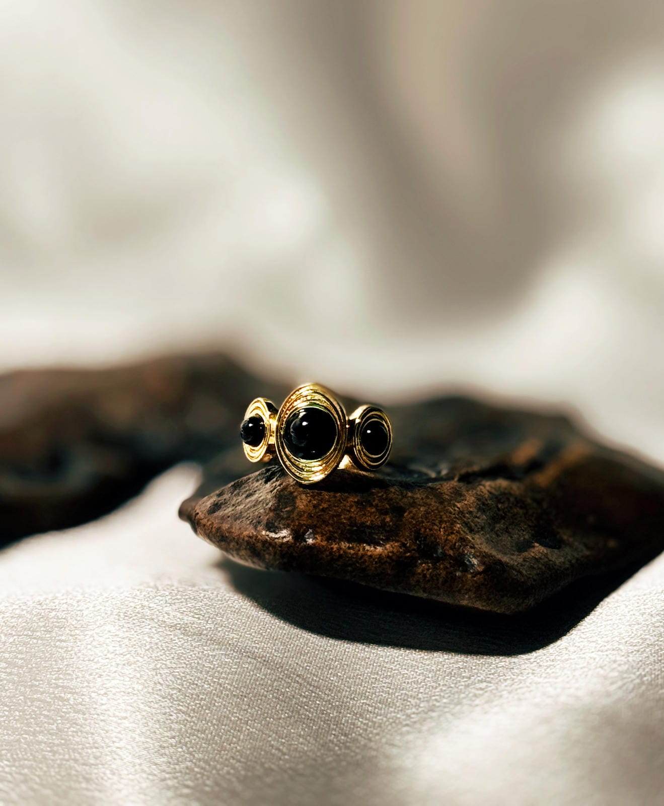 Vintage Black Agate Ring