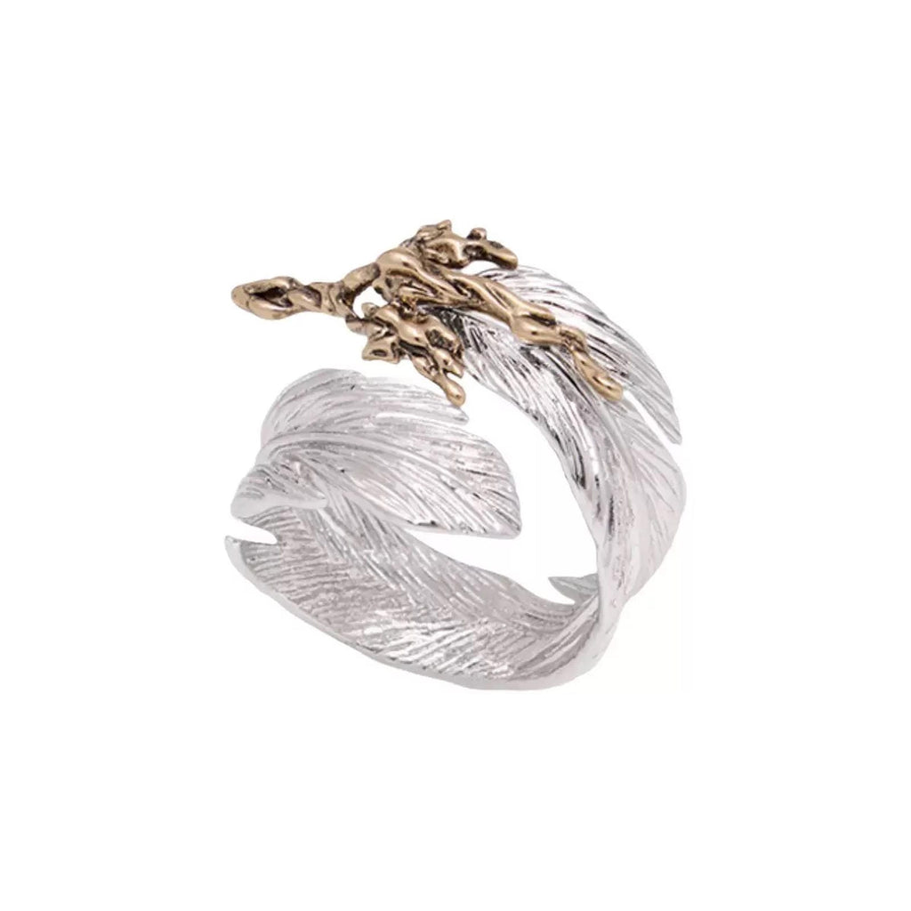 Feather Ring Black/White