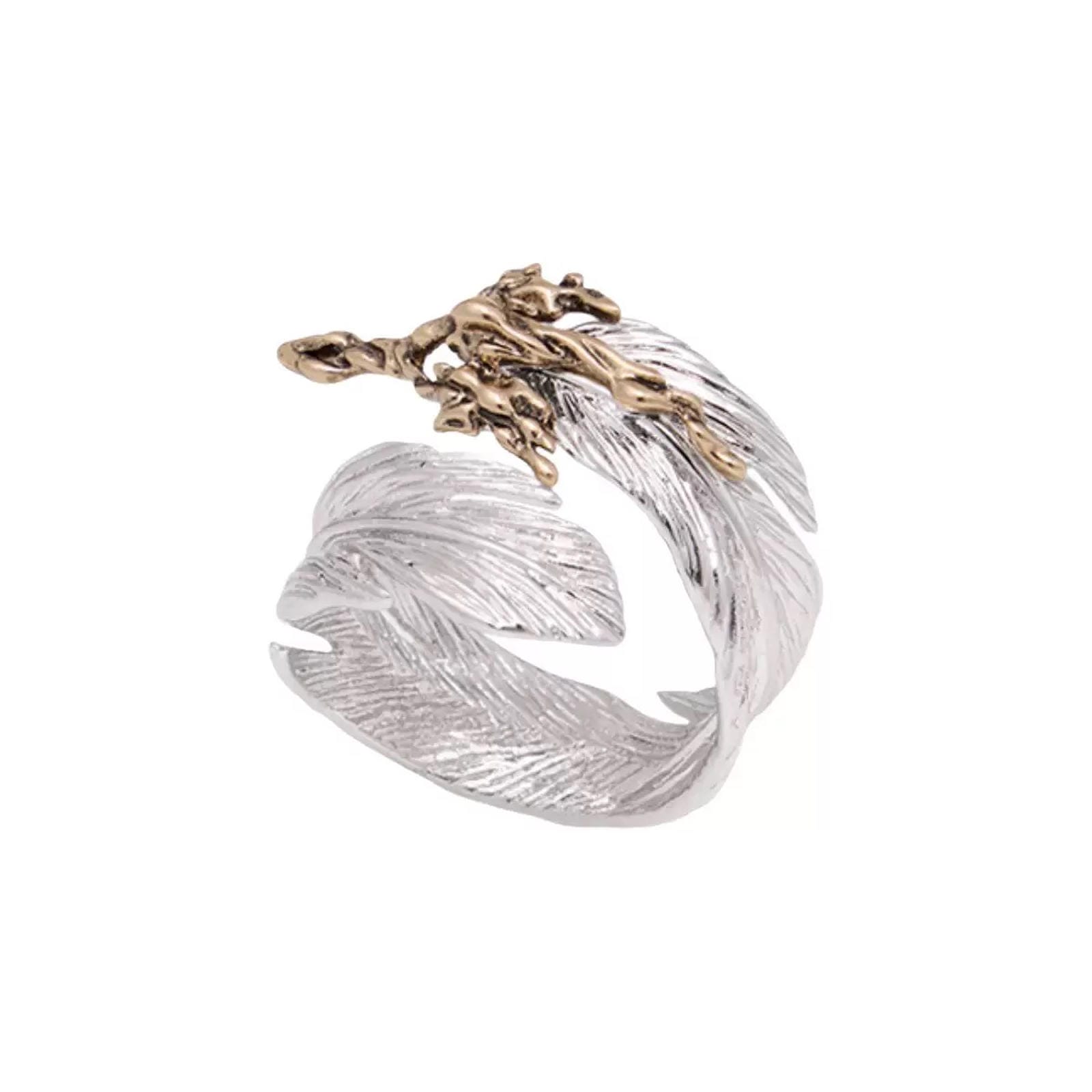 Feather Ring Black/White