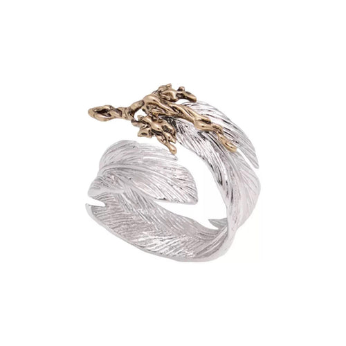 Feather Ring Black/White